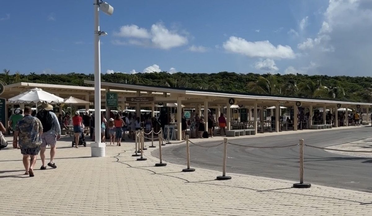 The tram station, where you'll catch the universal tram to your stop