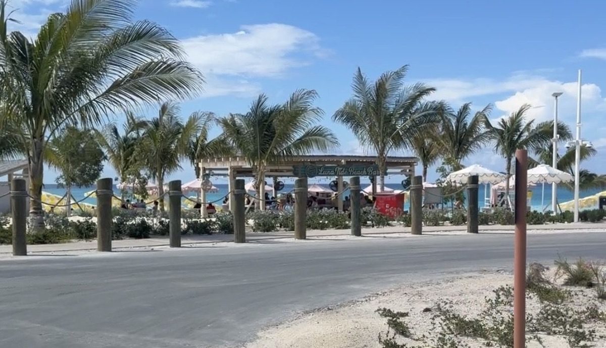 The beach near the Avocado tram stop, the quietest spot on the island